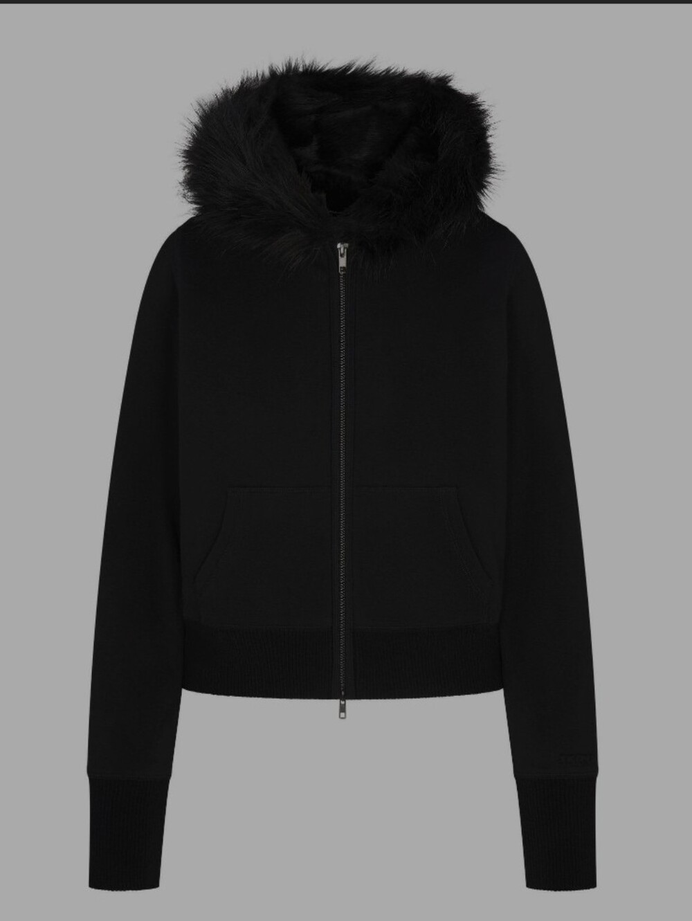 SKIMS COTTON FLEECE FAUX FUR LINED ZIP UP HOODIE M
